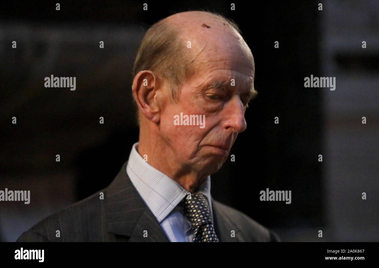 Prince Edward the Duke of Kent, during a service of dedication to PG Wodehouse in Westminster Abbey, London. Stock Photo