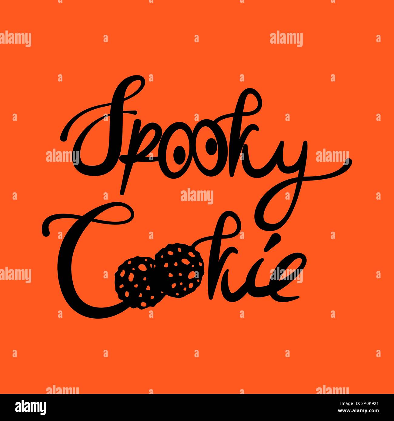 Spooky Cookie Halloween text tshirt illustration. Stock Vector