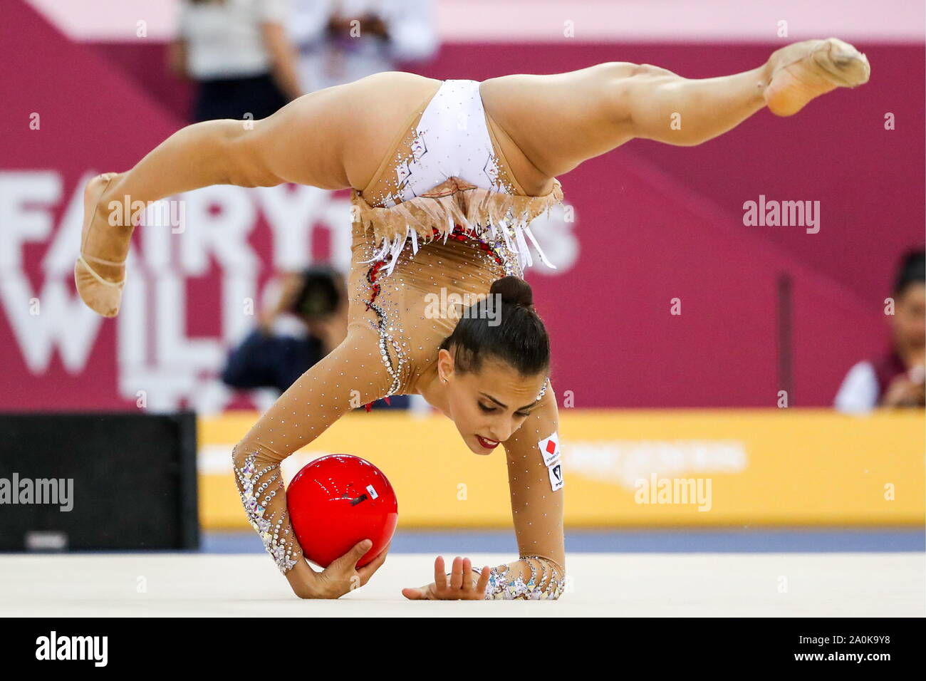 Baku Azerbaijan 20th Sep 2019 Baku Azerbaijan September 20 2019 Rhythmic Gymnast Linoy Ashram Of Israel Performs Her Ball Routine At The Individual All Around Final Event At The 2019 Fig Rhythmic