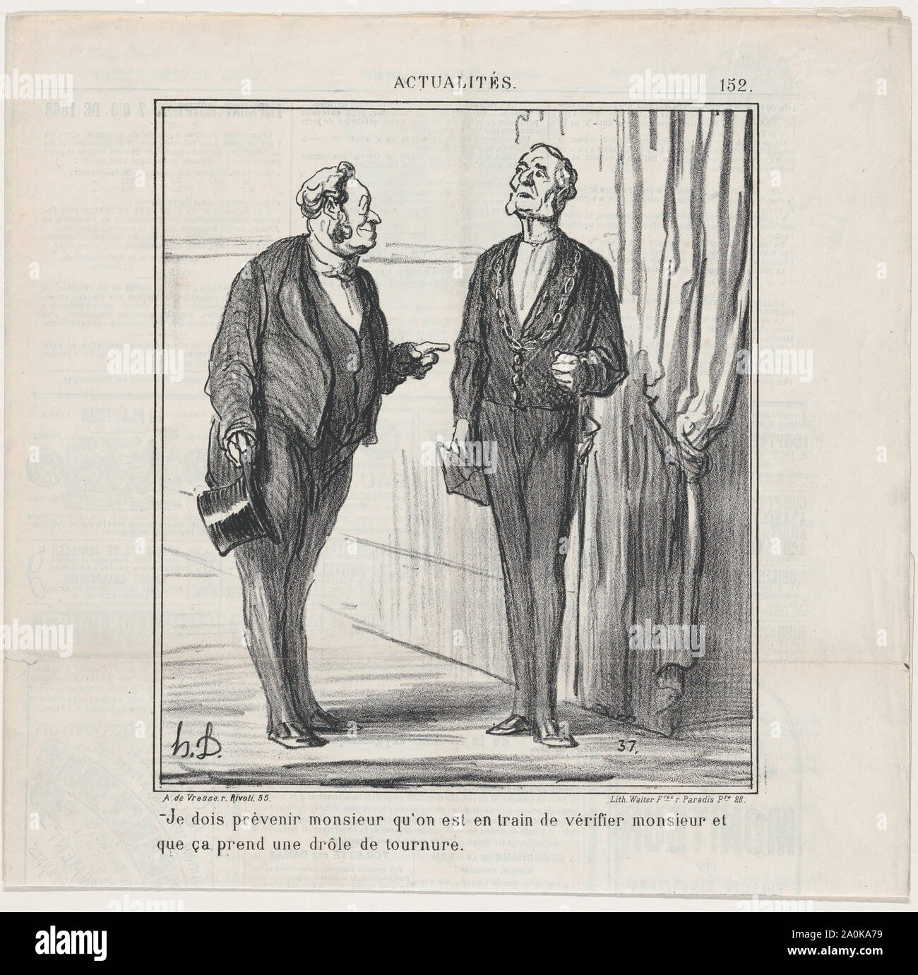 Le Charivari newspaper, July 14, 1869 Monsieur, I am bound to advise you that they are in the process of verifying M.jpg - 2A0KA79 Stock Photo