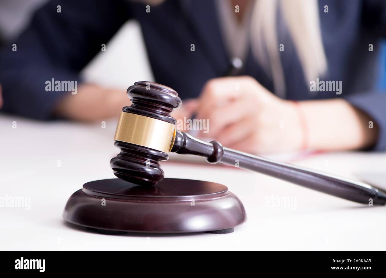 The judge and his gavel in law concept Stock Photo Alamy