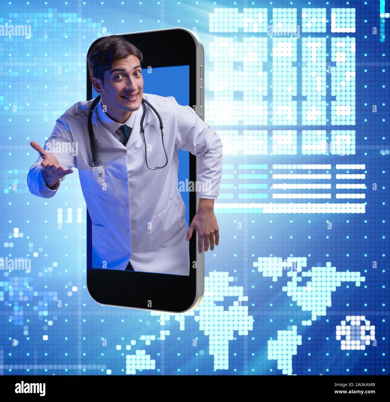 The telemedicine concept with doctor and smartphone Stock Photo - Alamy