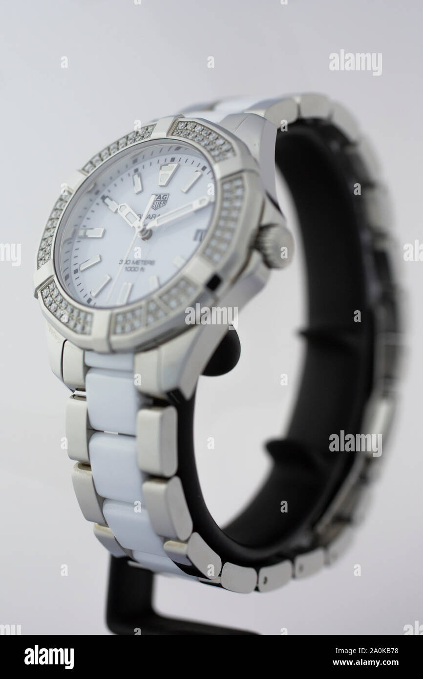 ChauxdeFonds, Switzerland, August 21 2019 The close up of Tag Heuer