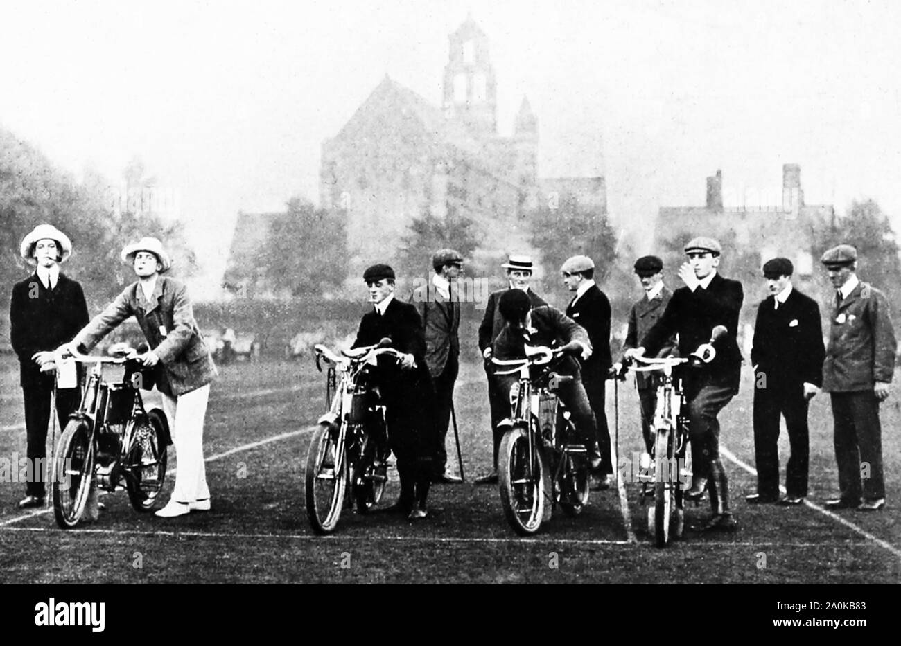 Veteran motorcycle egg and spoon race, early 1900s Stock Photo - Alamy