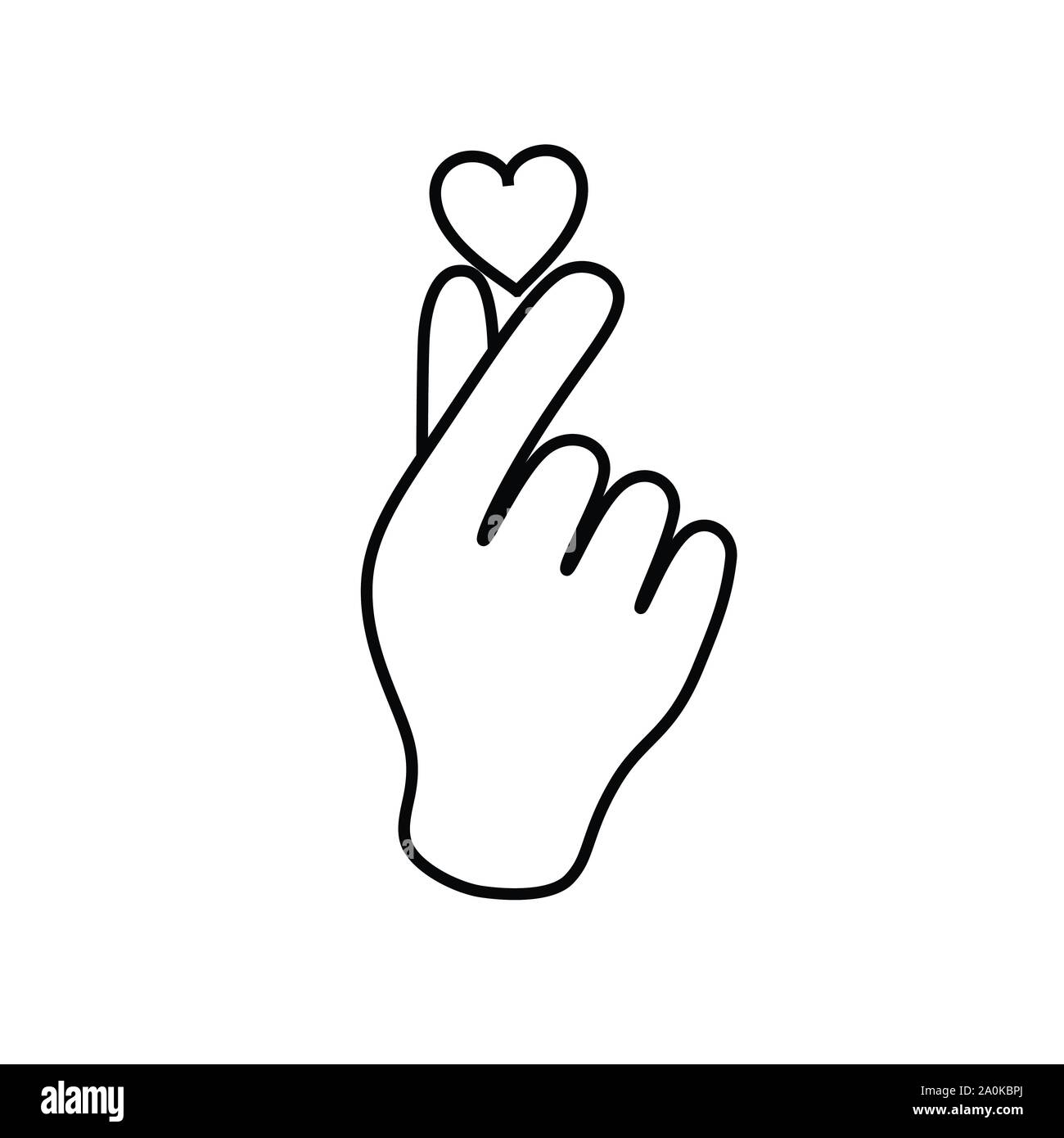 Korean Symbol Hand Heart A Message Of Love Hand Gesture Sign Icon Stylized For The Web And Print The Hand Folded Into A Heart Symbol Stock Vector Image Art Alamy