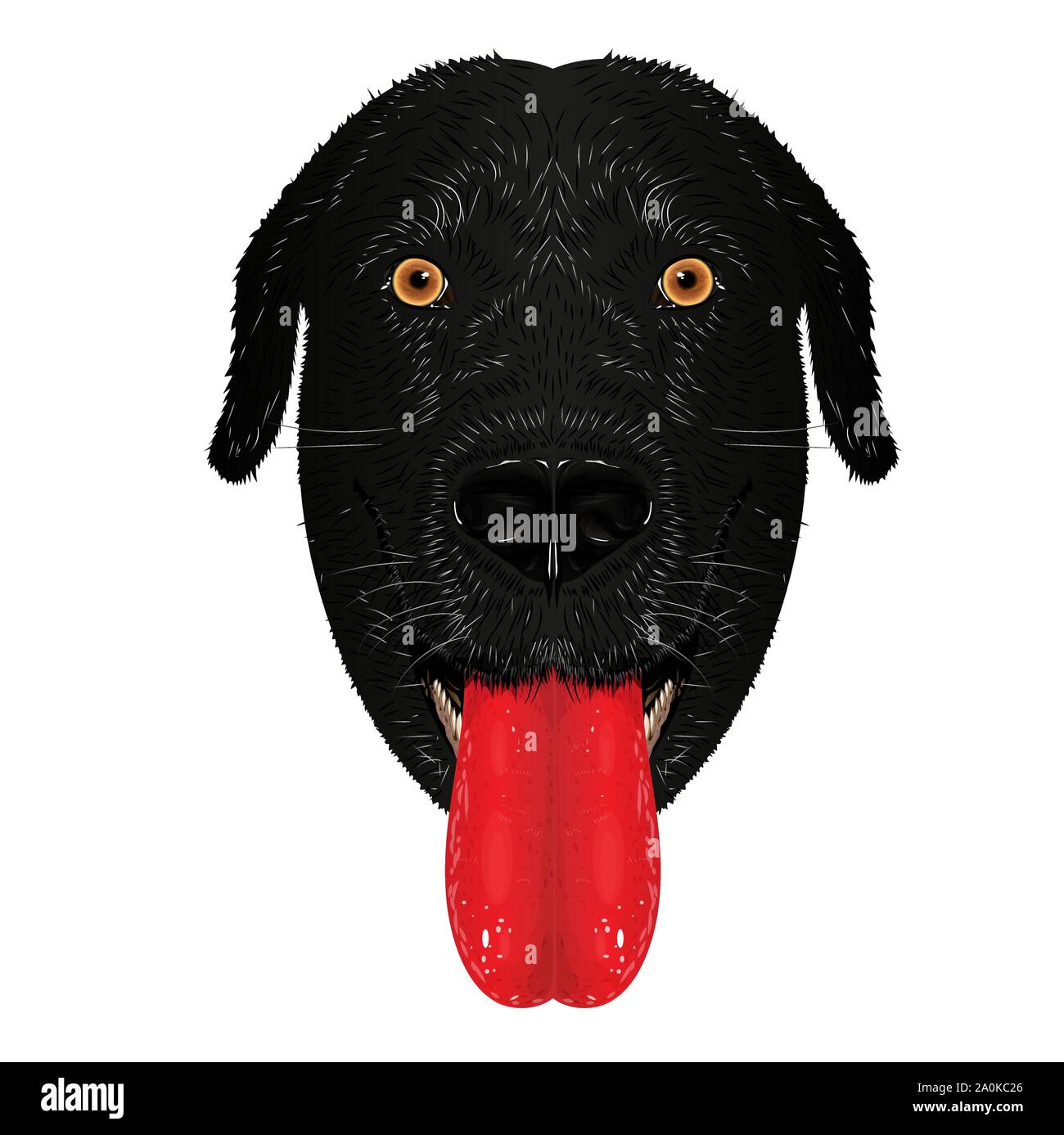 Black labrador retriever panting Stock Vector Images Alamy