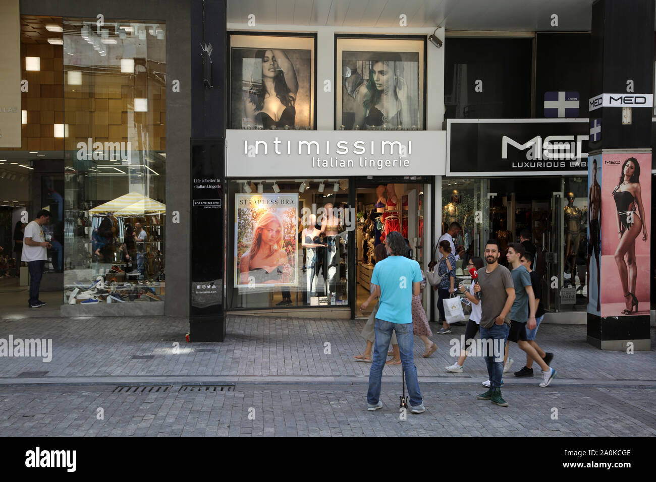 Athens Greece Ermou Street Italian Lingerie Shop Stock Photo - Alamy