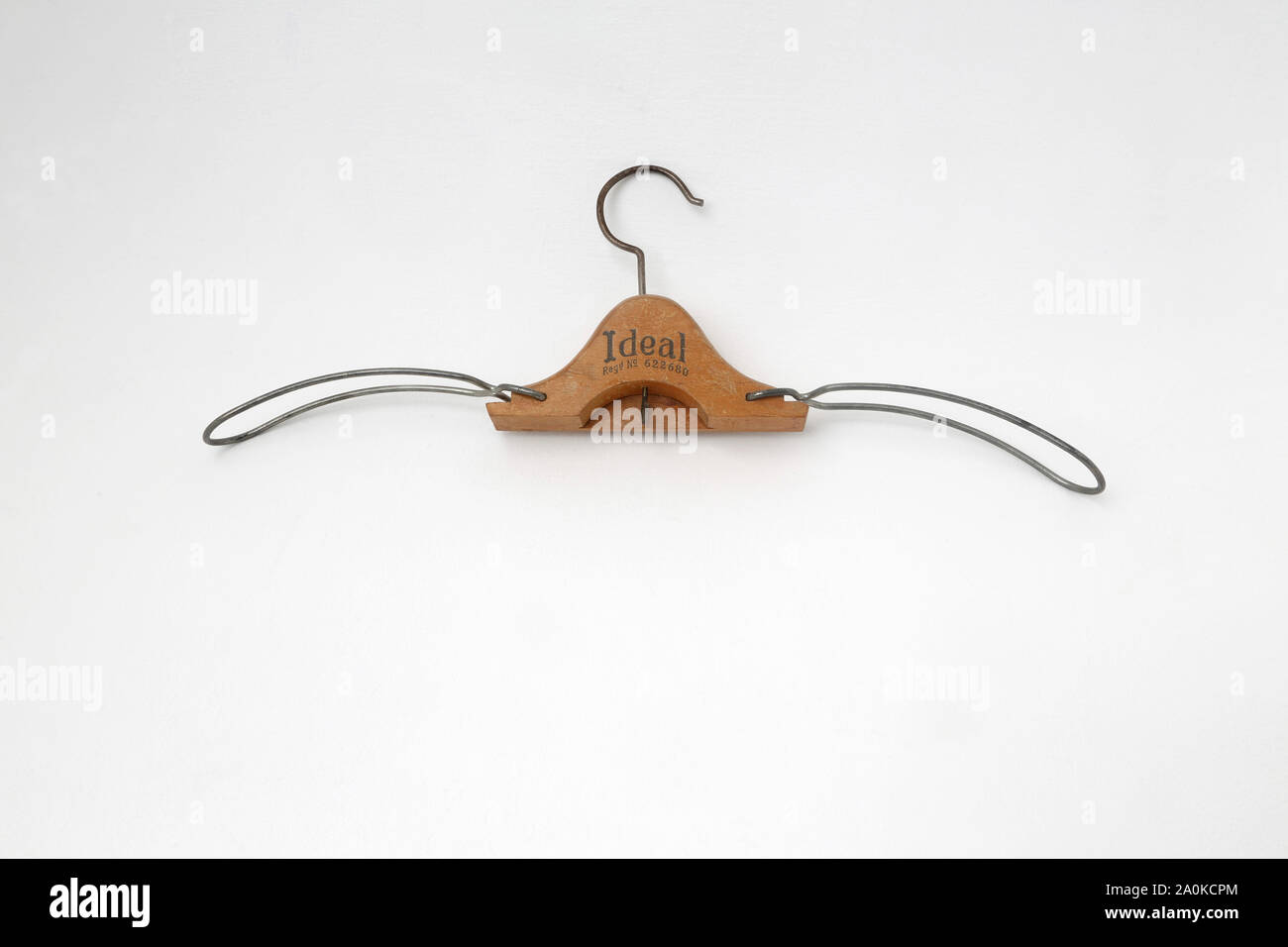 Folding Wood and Metal Hanger Stock Photo Alamy