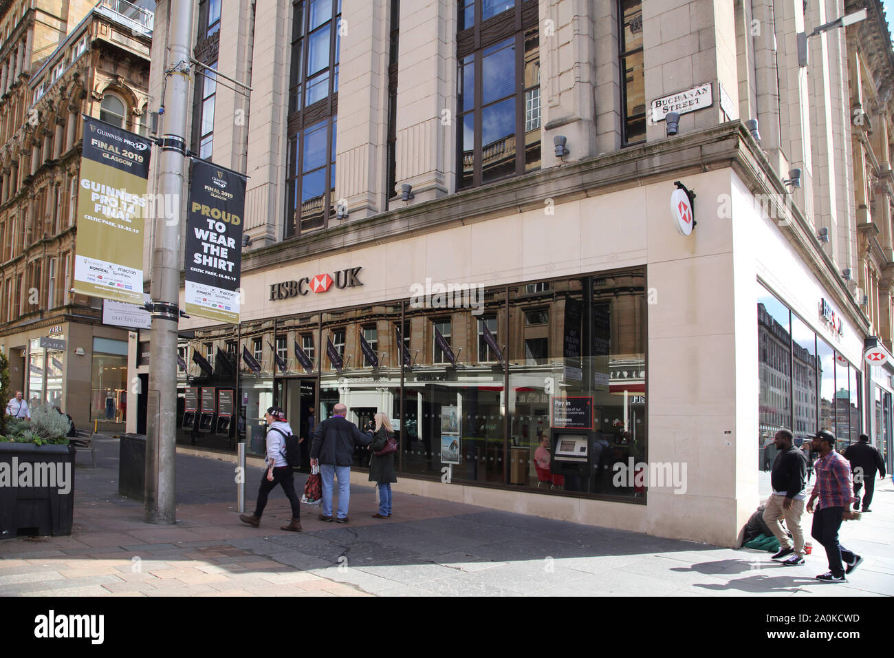 Glasgow Scotland Buchanan Street HSBC Bank Stock Photo