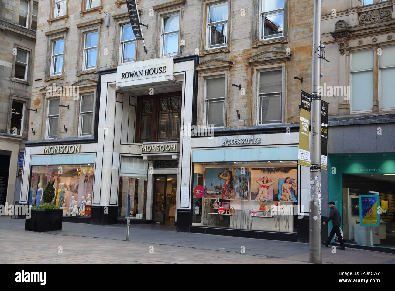 Glasgow Scotland Buchanan Street Rowan House Shops Monsoon and Accessorize Stock Photo