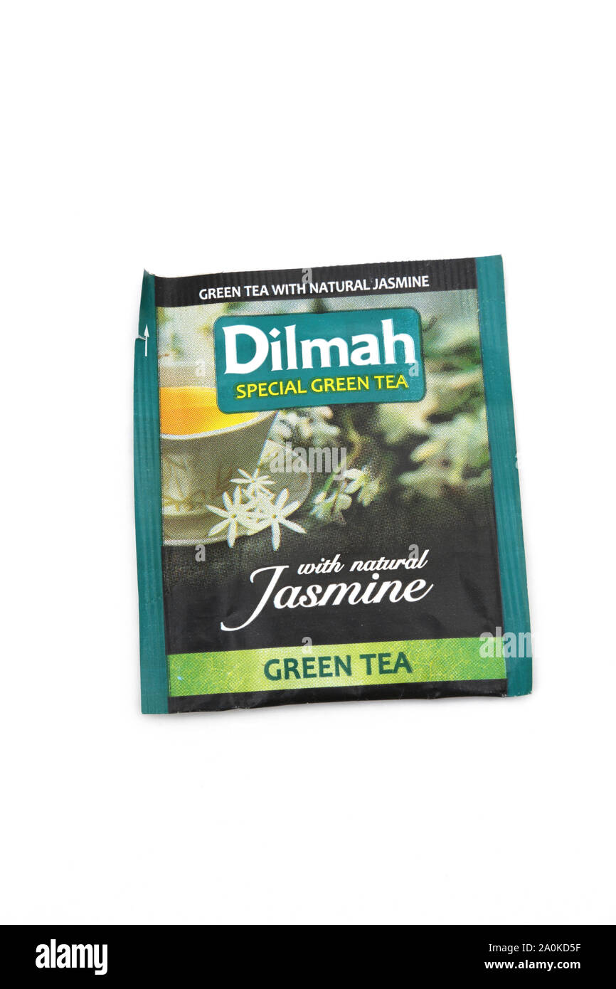 Dilmah Tea Bag Green Tea with Jasmine Stock Photo