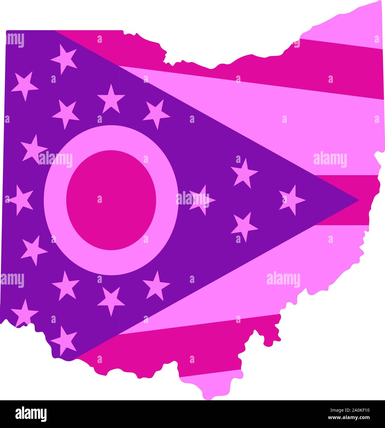Ohio Map Flag State Vector illustration eps10 Stock Vector