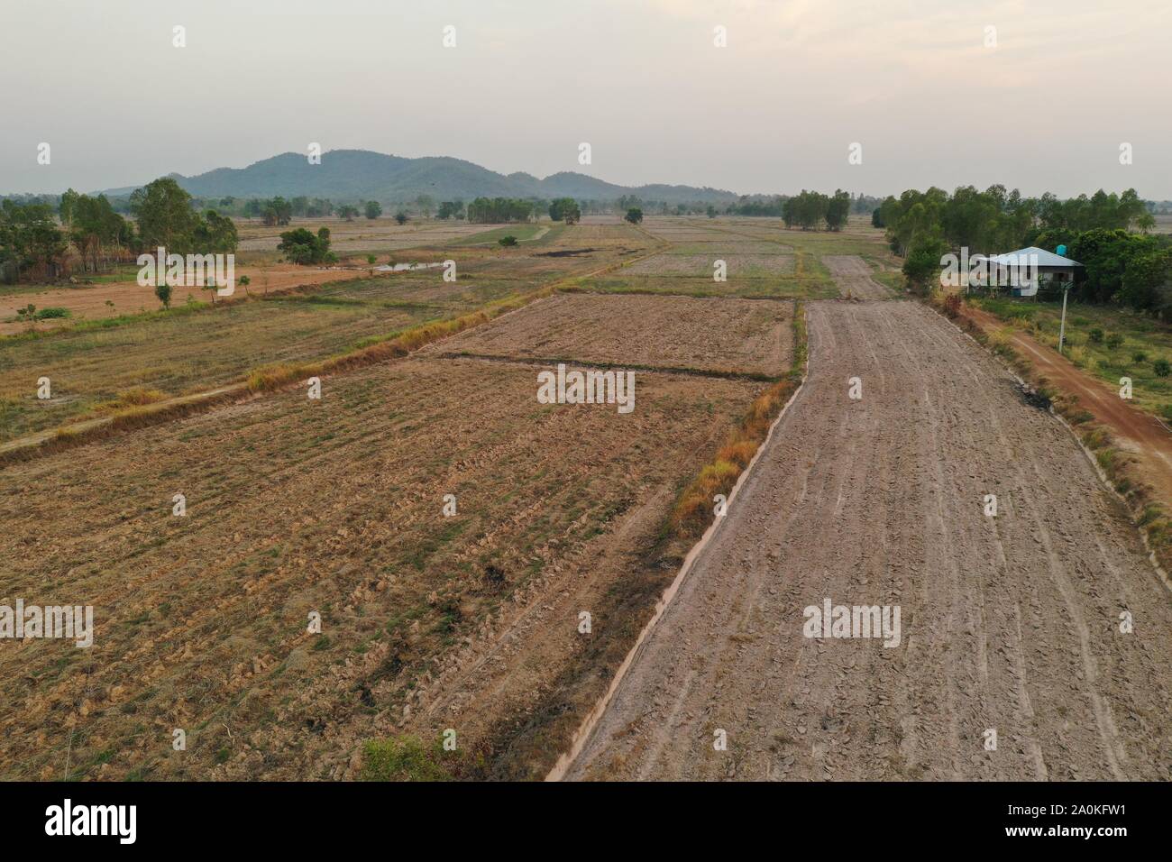 Drone footage rural Thailand Stock Photo