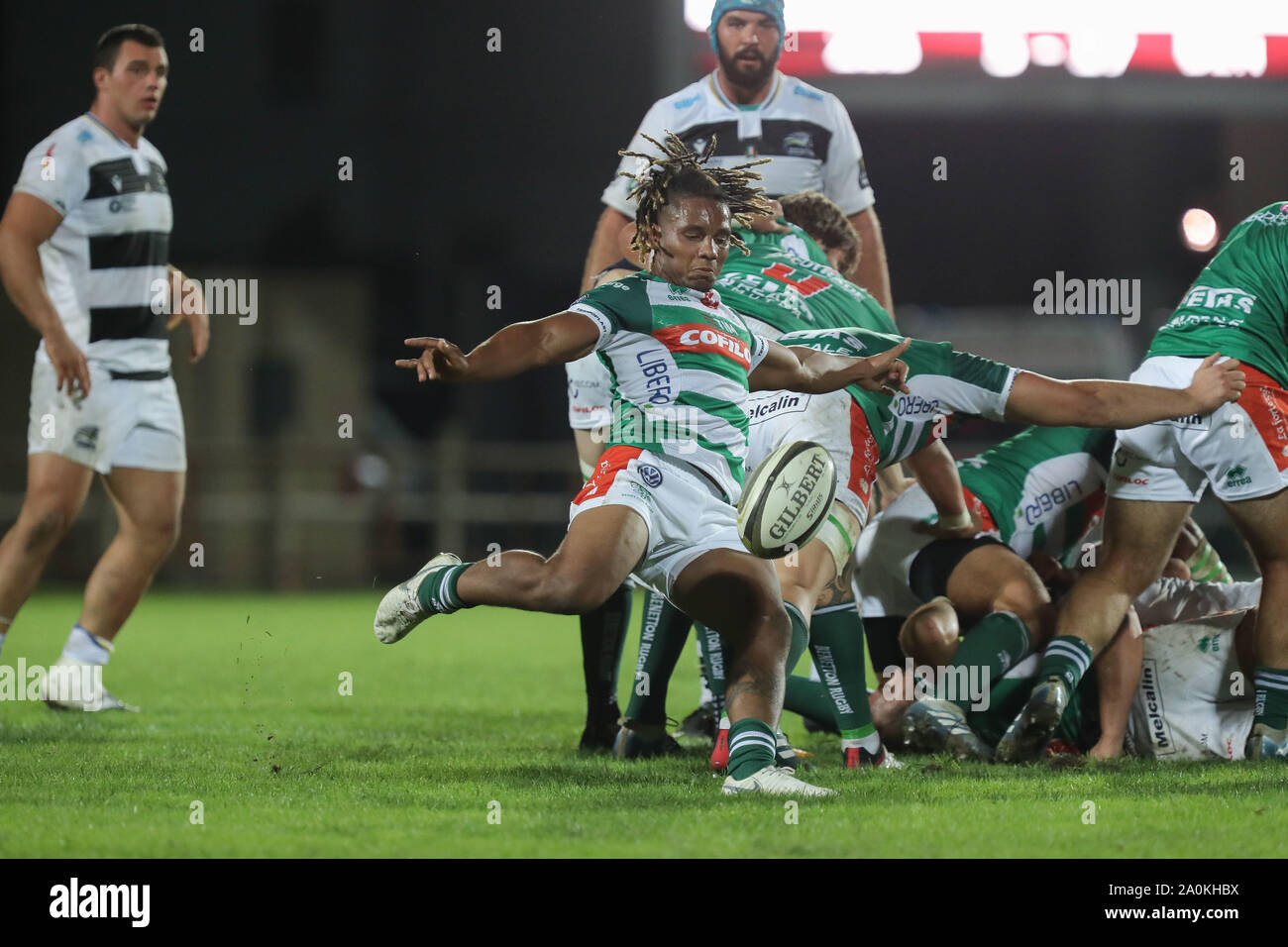 Parma, Italy, 20 Sep 2019, KIERAN CROWLEY AND MICHAEL BRADLEY PRIMA OF  MATCH during Test Match 2019 - Zebre Rugby Vs Benetton Treviso - Rugby  Guinness Pro 14 - Credit: LPS/Massimiliano Carnabuci/Alamy