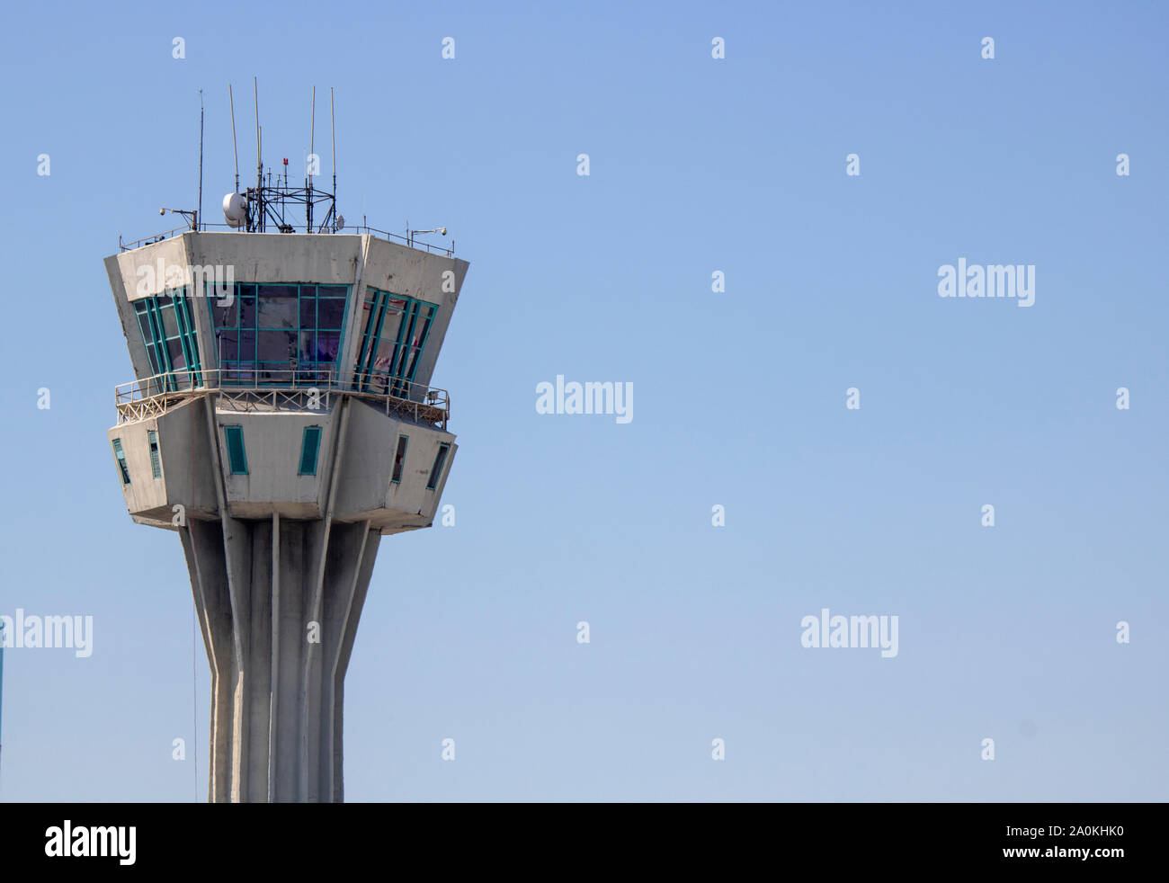 Istanbul, Turkey - September-18,2019: Ataturk Airport Old Flight Control Tower Stock Photo