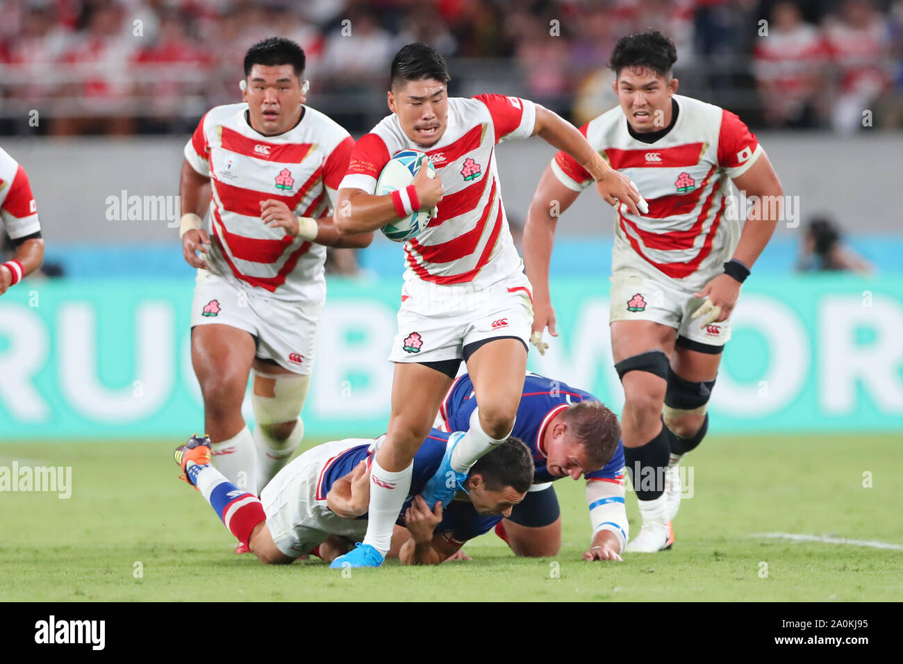 Tokyo, Japan. 20th Sep, 2019. (L-R) Jiwon Koo, Rikiya Matsuda, Kazuki ...