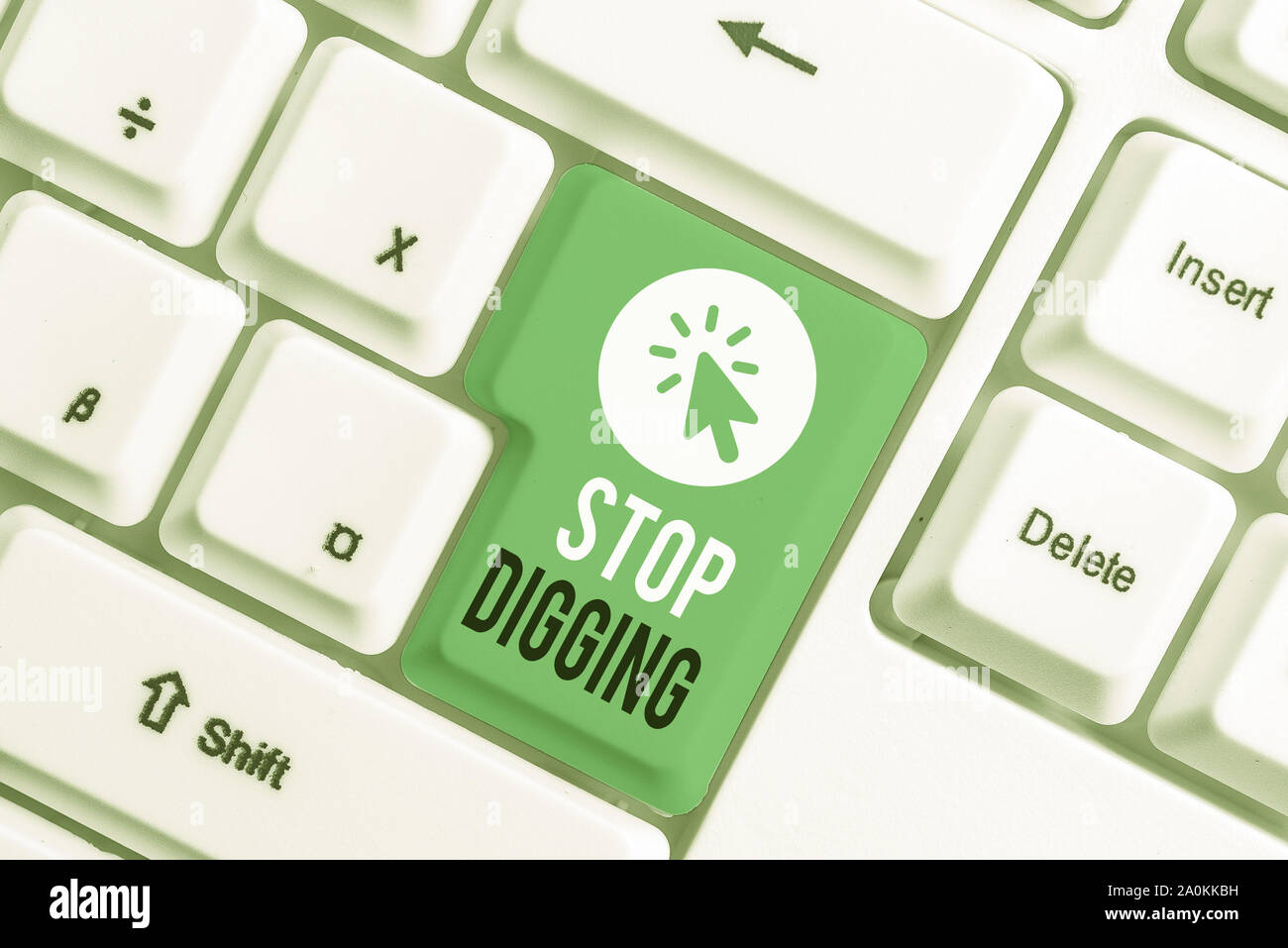 Writing note showing Stop Digging. Business concept for Prevent Illegal ...