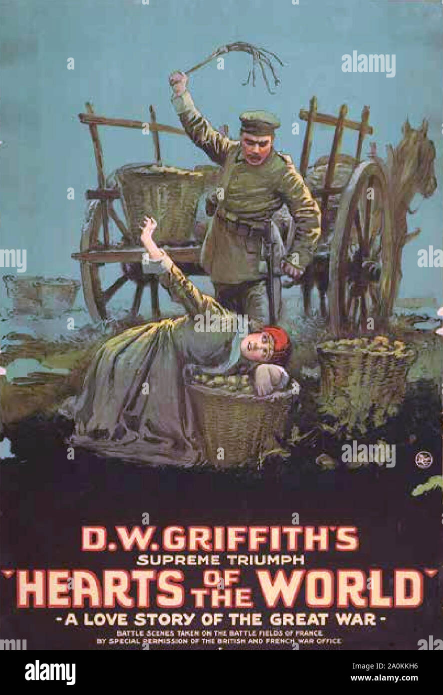 HEARTS OF THE WORLD (aka Love Struggle) 1918 Paramount Pictures propaganda film directed by D.W.Griffith Stock Photo