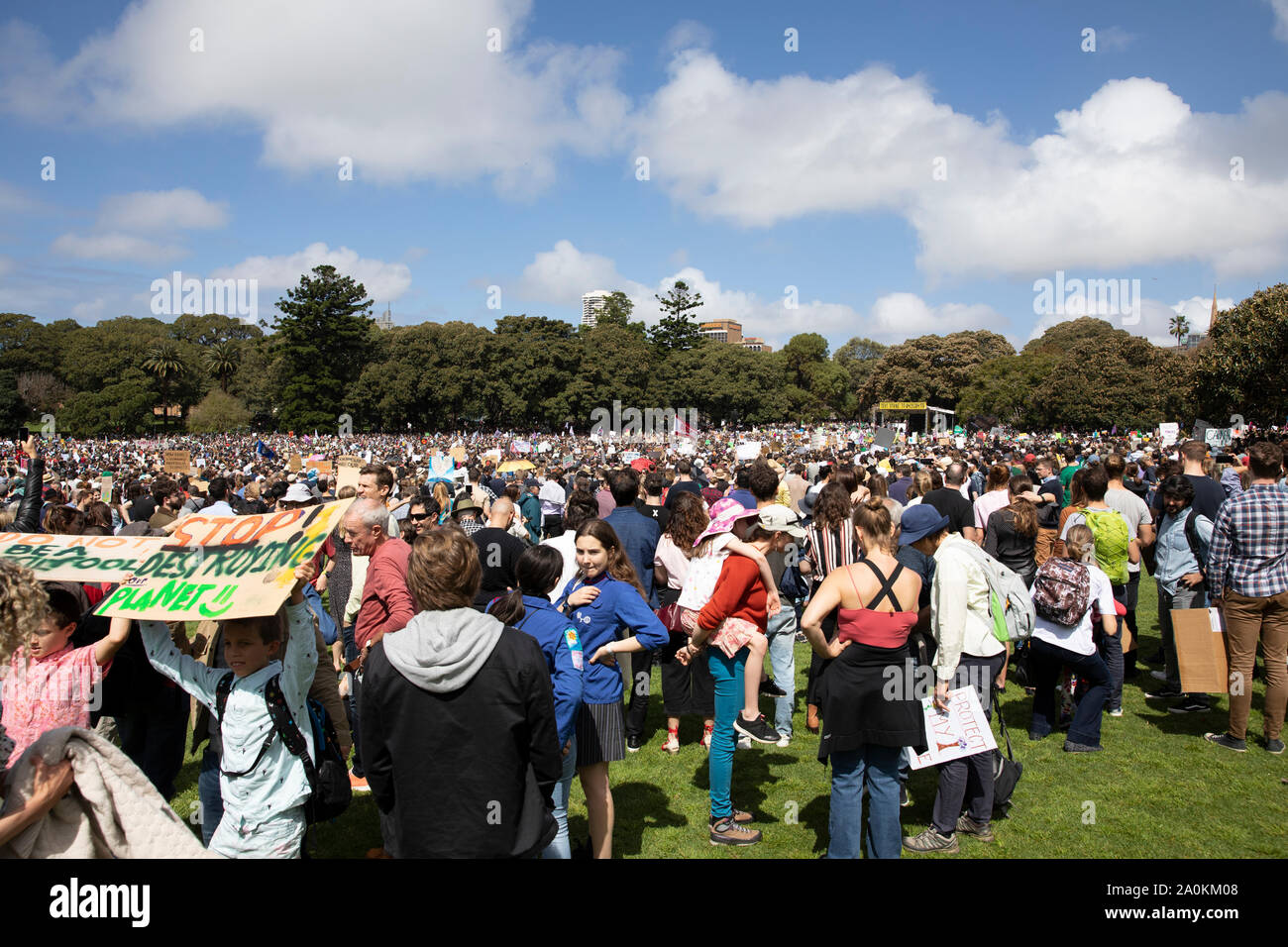 Sydney Australia, thousands in Sydney The Domain for global climate change strike action Stock Photo
