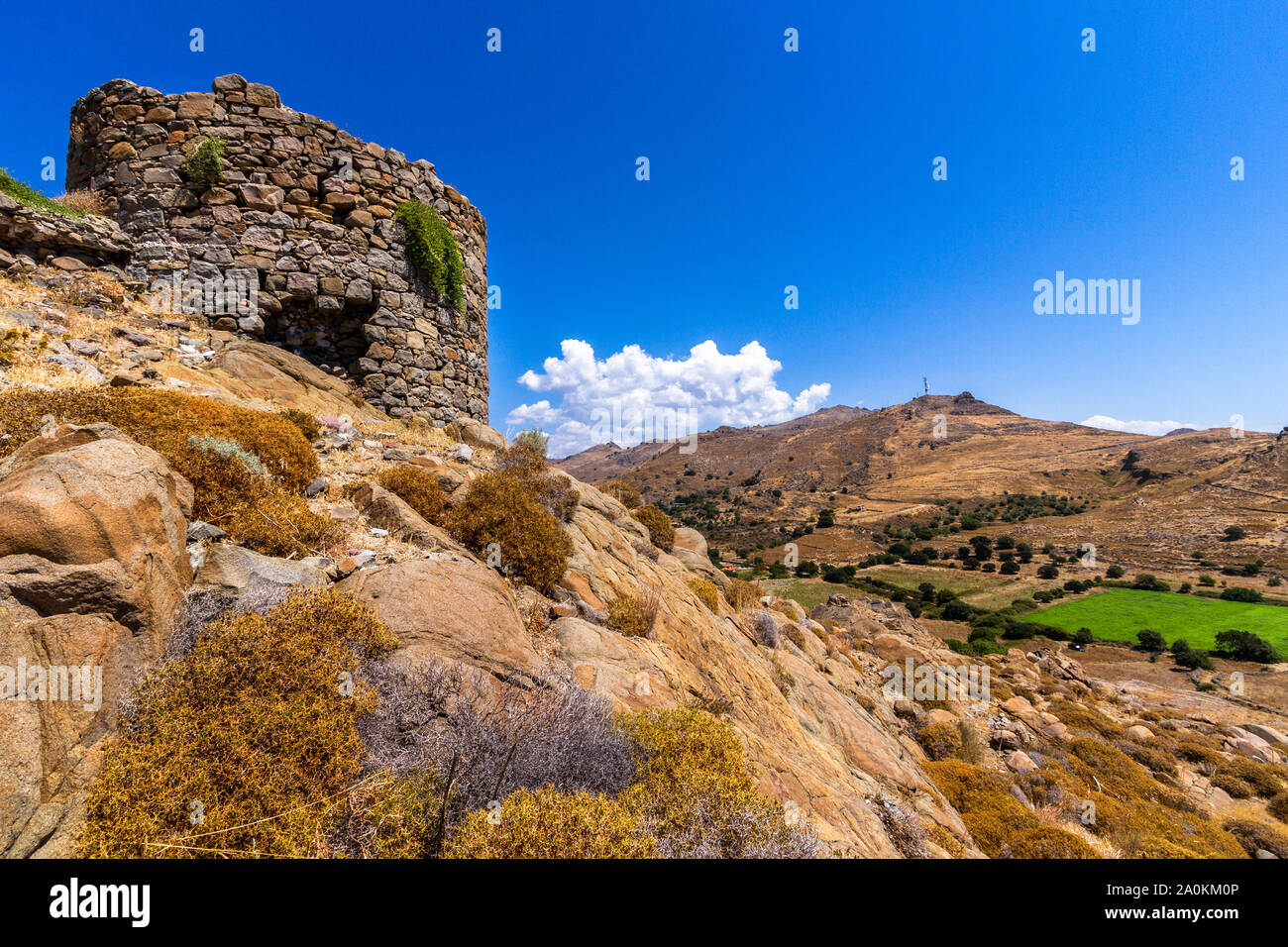 The ancient castle of Eressos, in Vigla area, in Skala Eressos, Lesvos island, Greece. Stock Photo