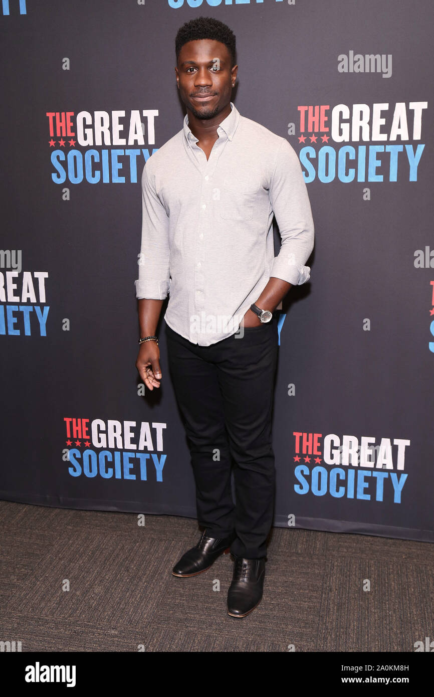 Photo call for new Broadway play The Great Society held at The Rose Nagelberg Theatre at Baruch College. Featuring: Marchant Davis Where: New York, New York, United States When: 20 Aug 2019 Credit: Joseph Marzullo/WENN.com Stock Photo
