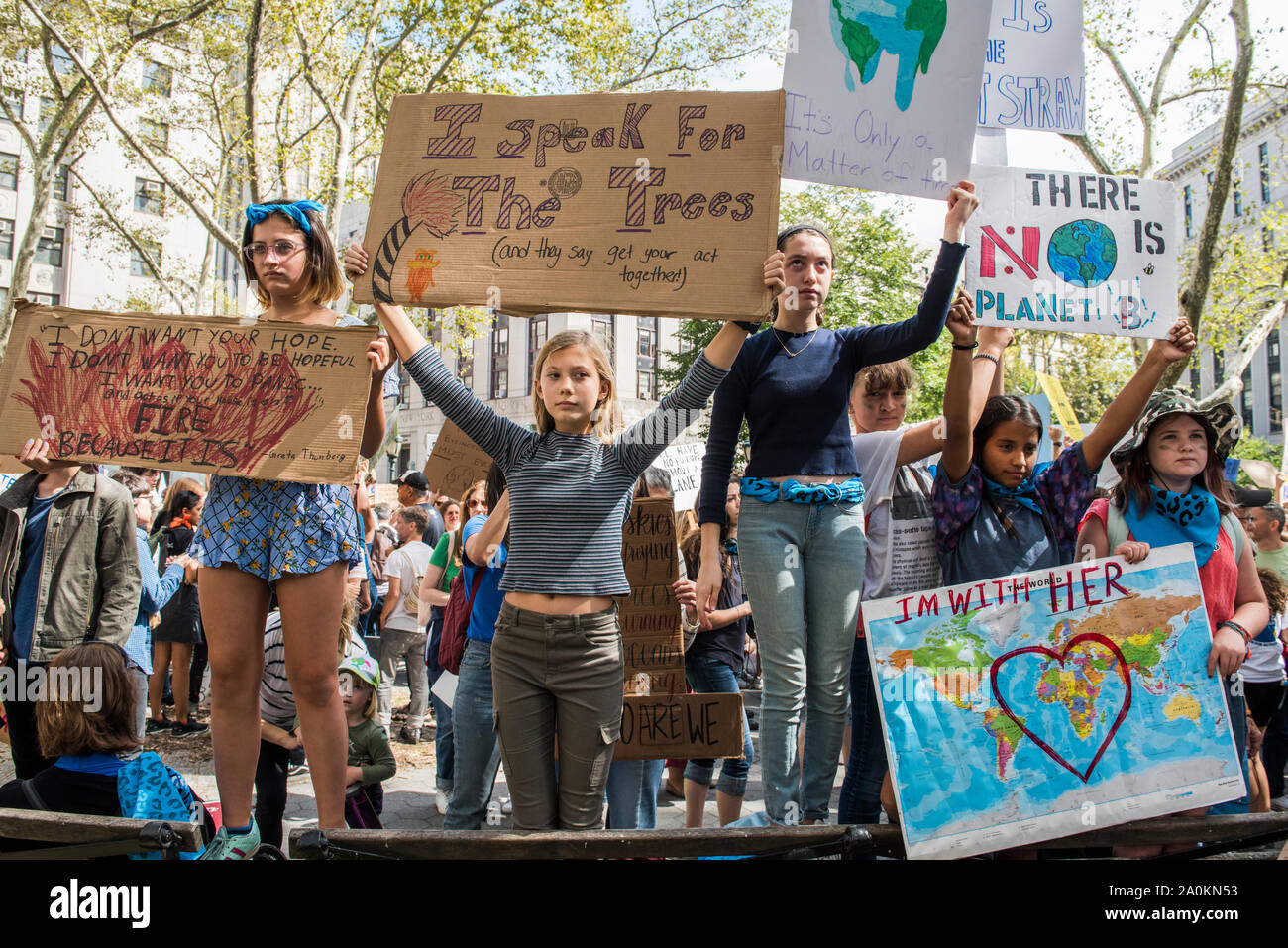 New York City, New York - September 20, 2019: Global Climate Strike Stock Photo