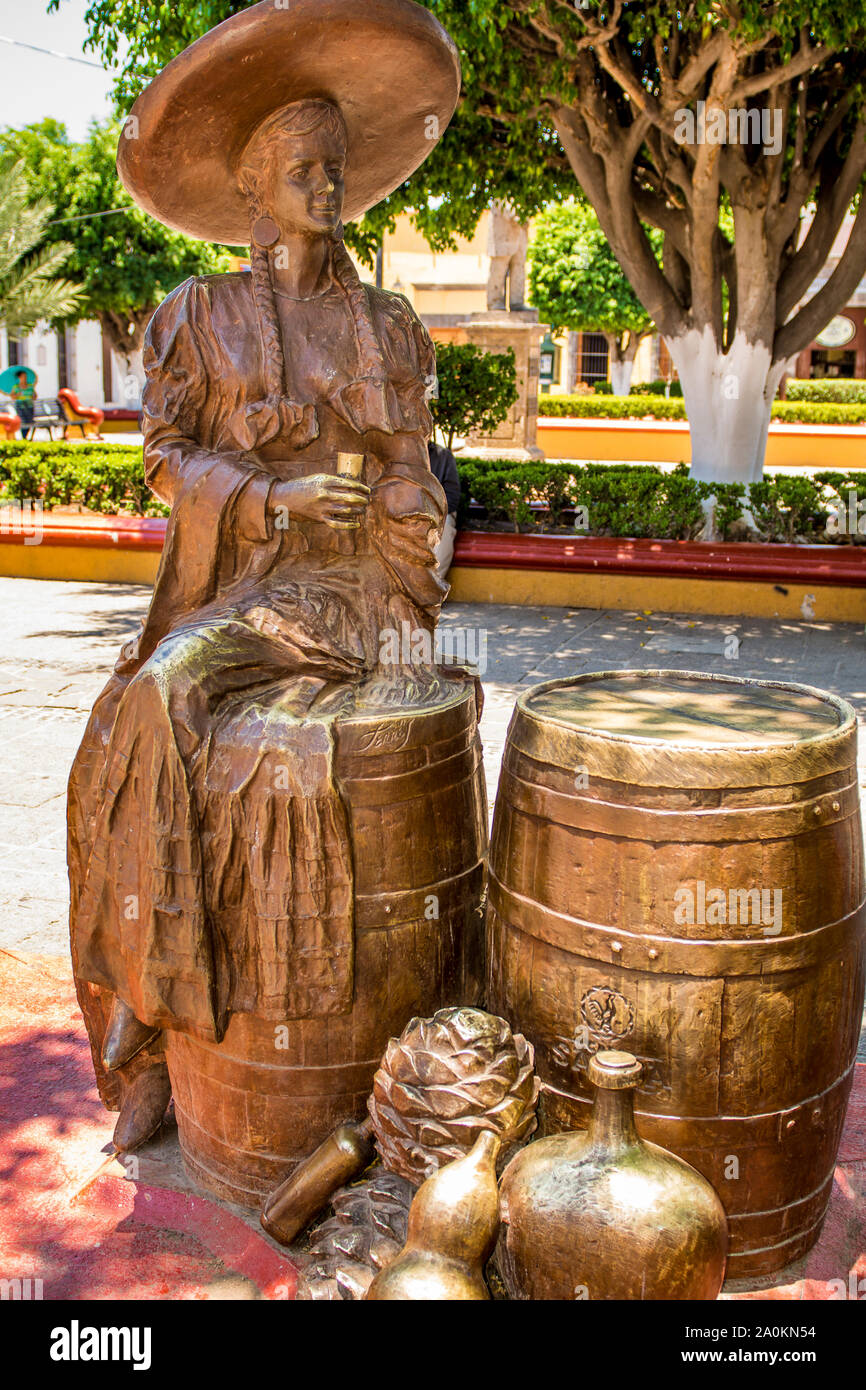 Sculpture Main Square, Tequila, UNESCO World Heritage Site, Jalisco, Mexico Stock Photo Alamy