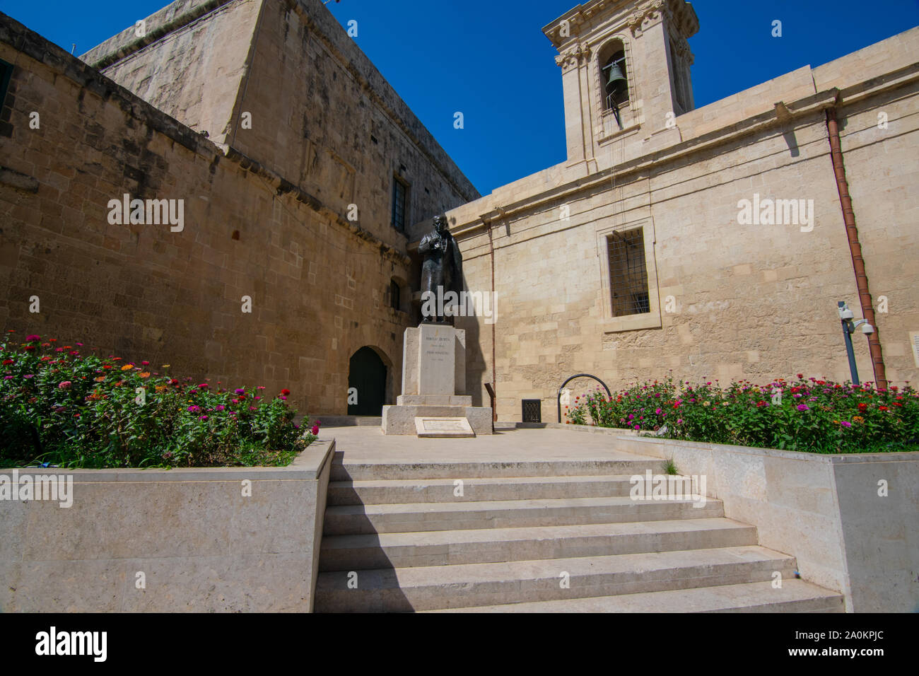 Statue of Pawlu Boffa in Valletta Malta Stock Photo