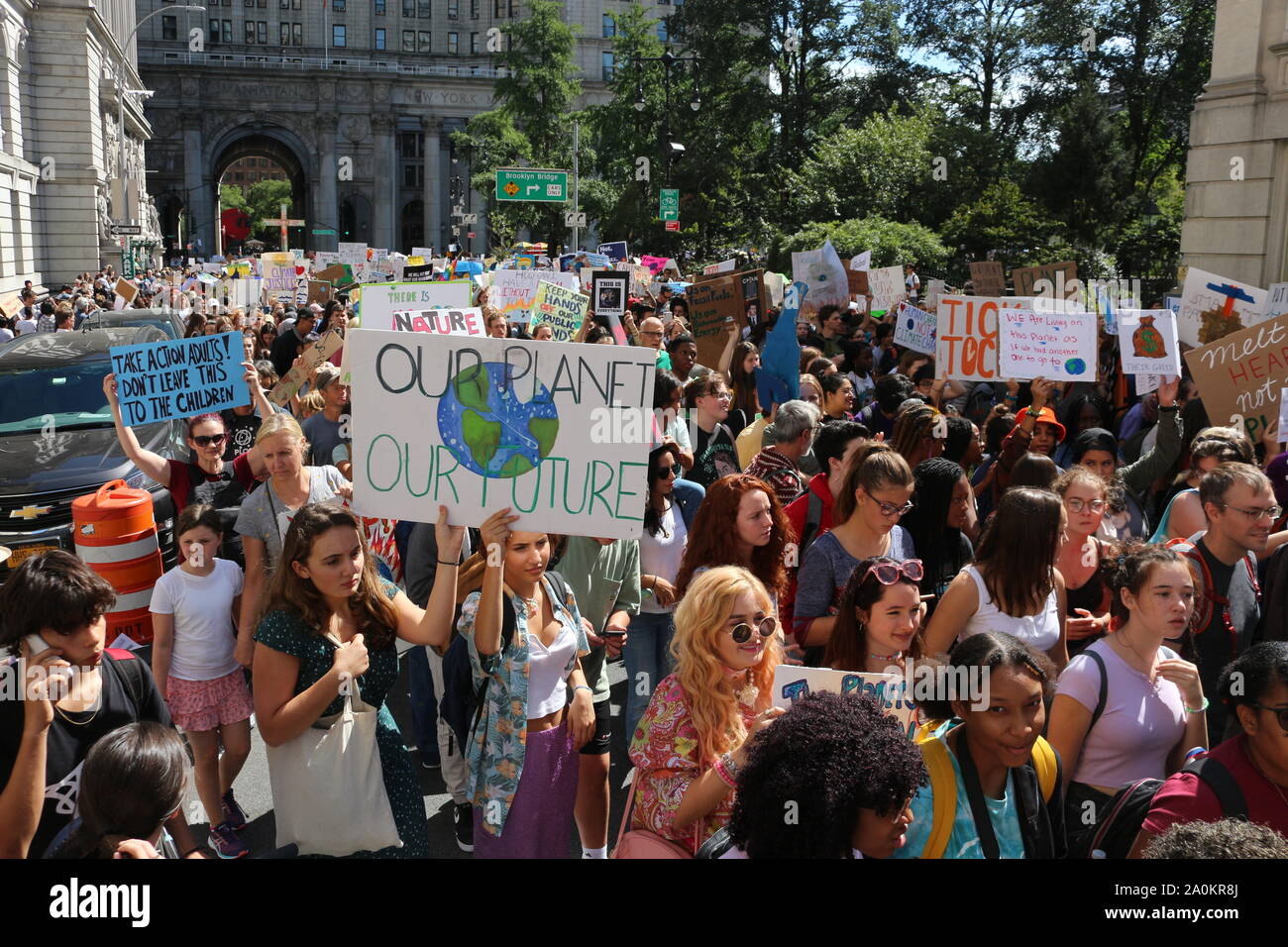 Thousands of students took New York City streets in Lower Manhattan to ...