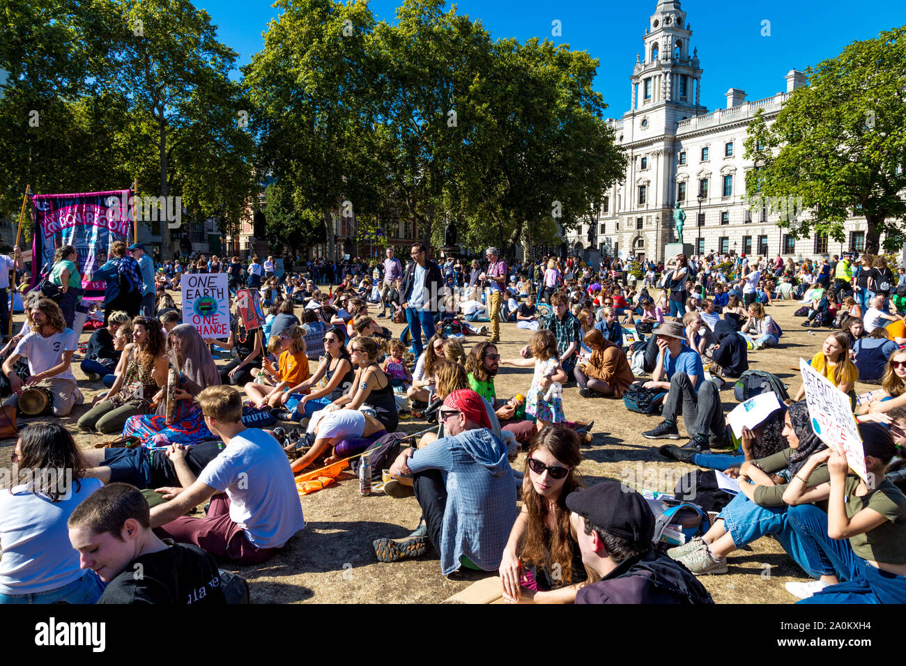 20 September 2019, London, UK - Global Climate Strike in Westminster Stock Photo