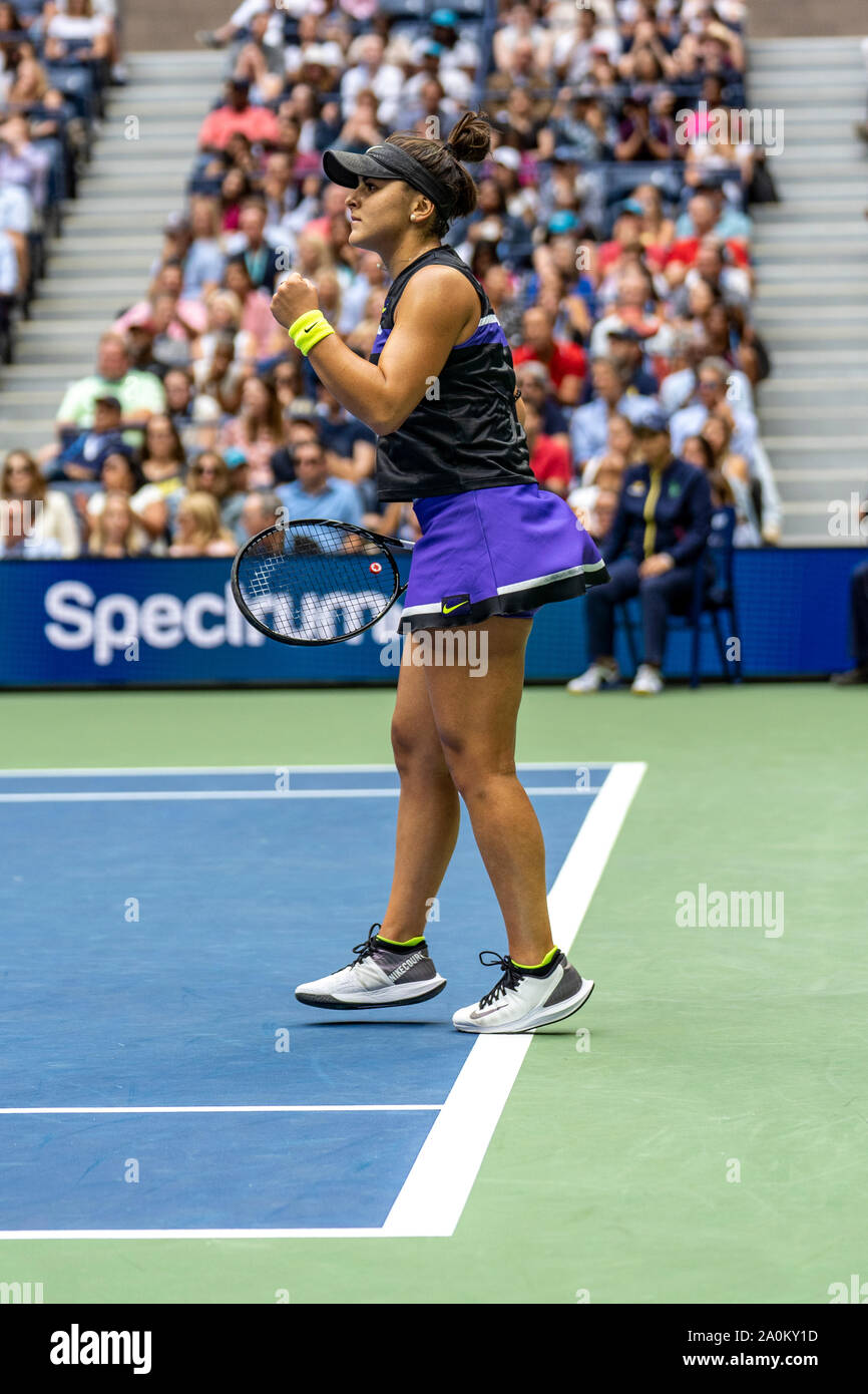 Bianca Andreescu of Canada competing in the finals of the Women's Singles  at the 2019 US Open Tennis Stock Photo - Alamy