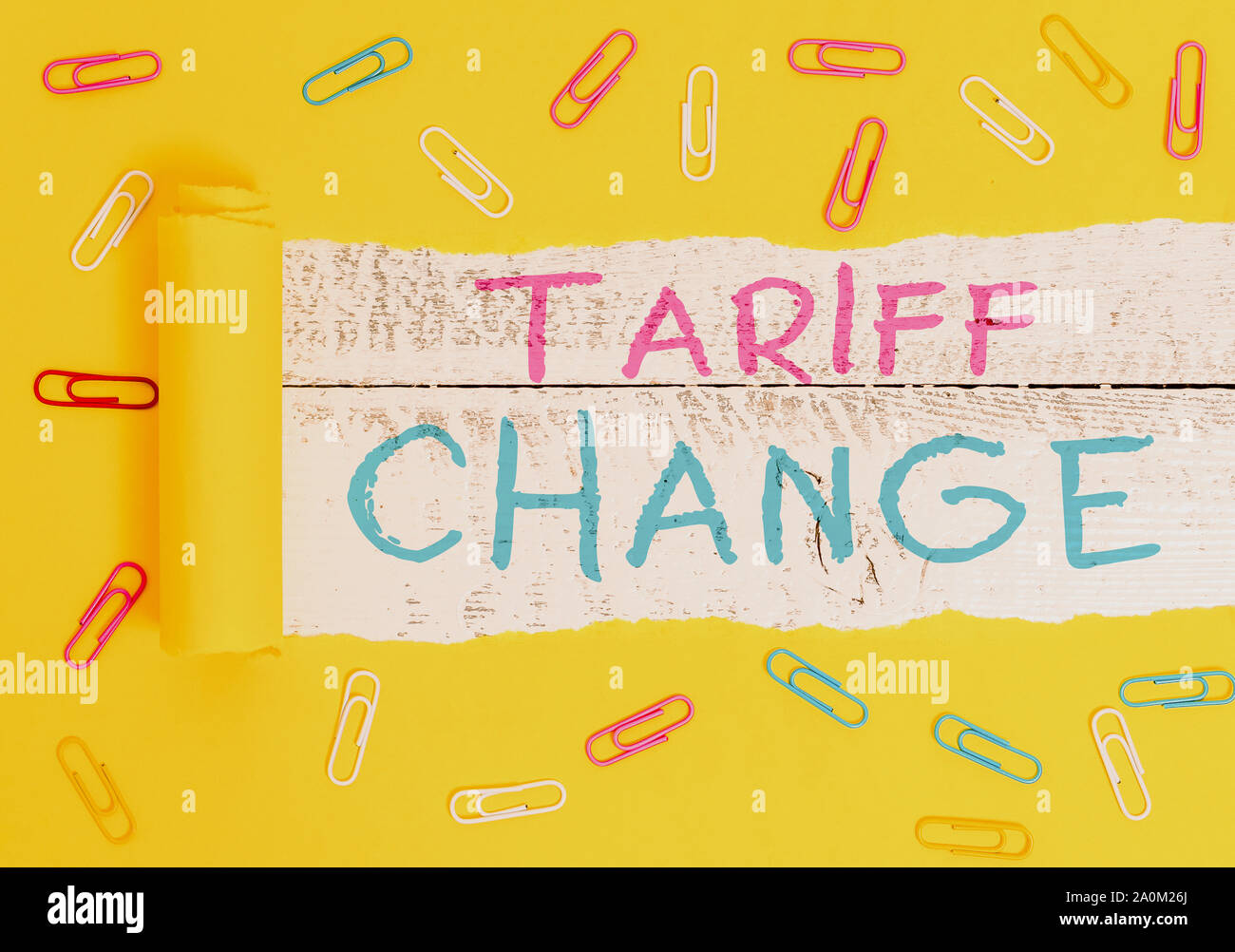 Writing note showing Tariff Change. Business concept for Amendment of ...