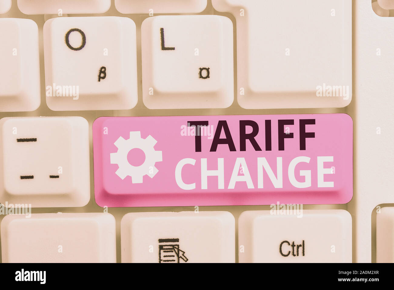 Writing note showing Tariff Change. Business concept for Amendment of