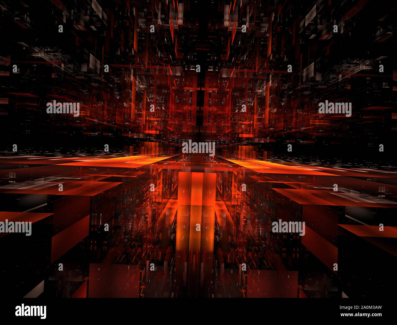 Abstract hall or futuristic tunnel - digitally generated 3d ...