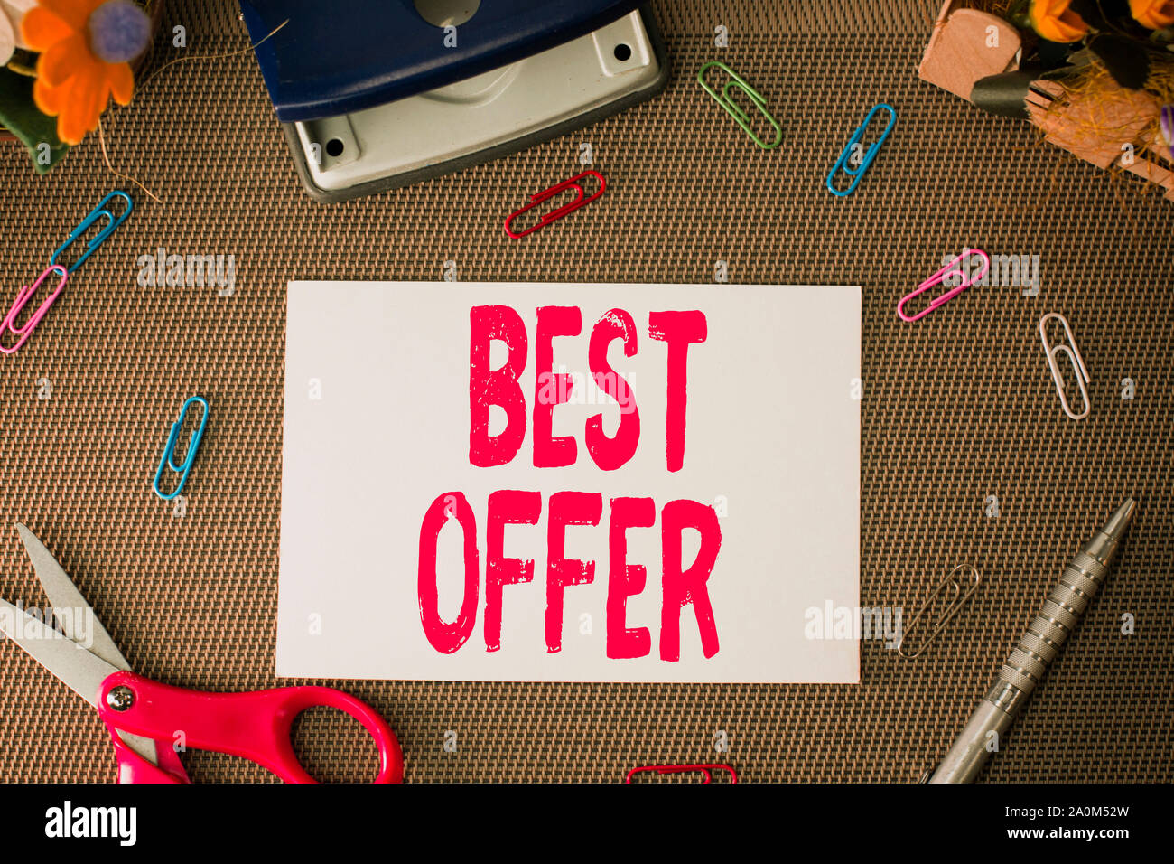 Handwriting text Best Offer. Conceptual photo To convince someone by