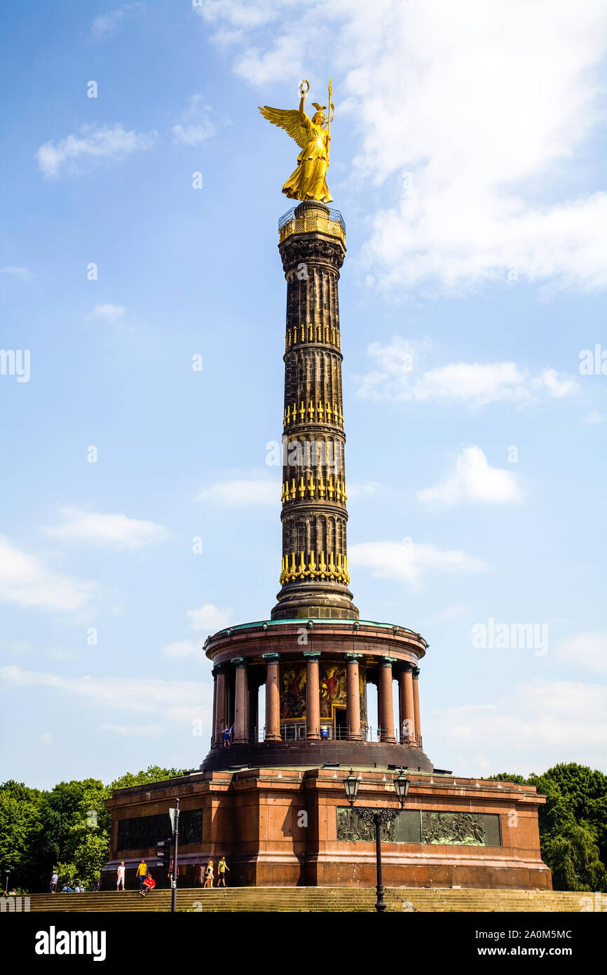 The Victory Column symbolizes Prussian victories against France, Austria and Denmark. Berlin Germany Stock Photo