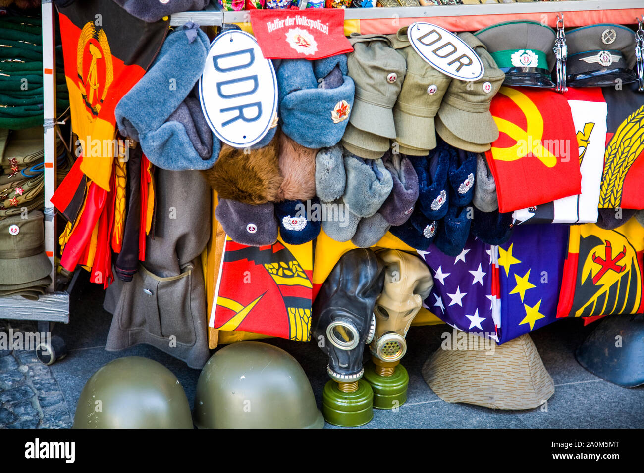 Cold war memorabilia is popular with tourists in Berlin Germany Stock Photo
