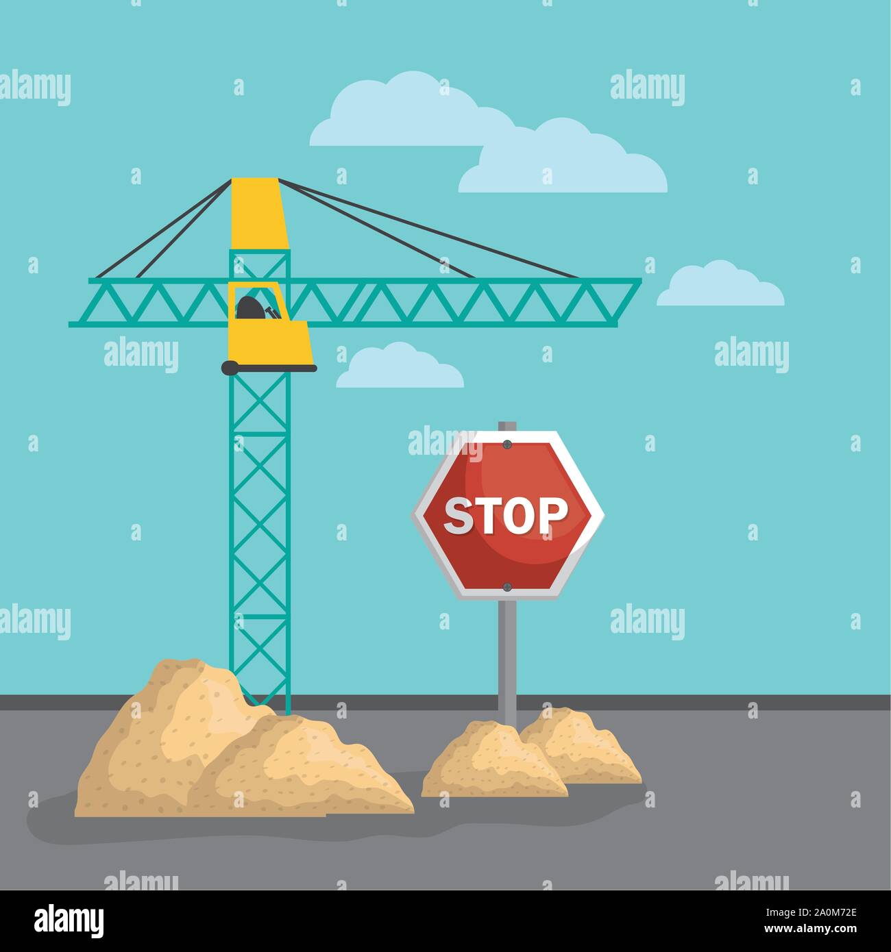 worker under construction place vector illustration desing Stock Vector ...