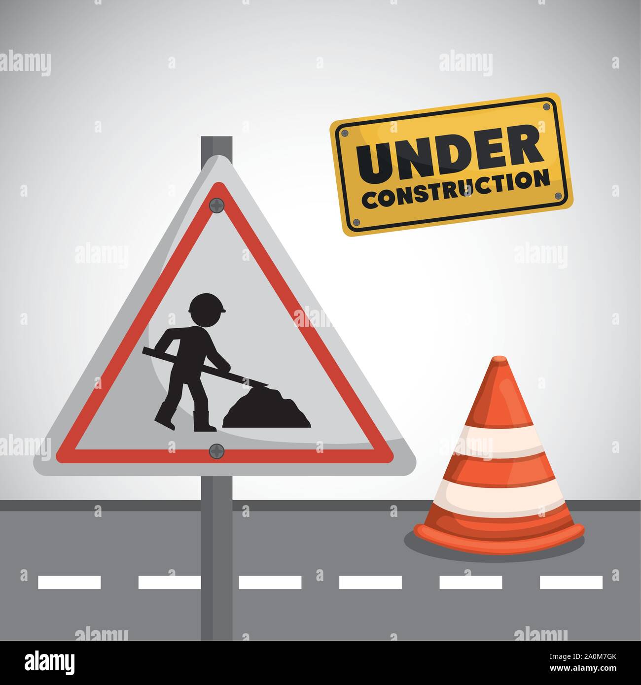 worker under construction place vector illustration desing Stock Vector ...