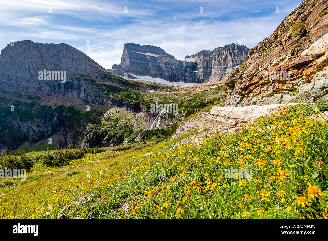 Grinnell Glacier Hike, Glacier National Park Stock Photo Alamy