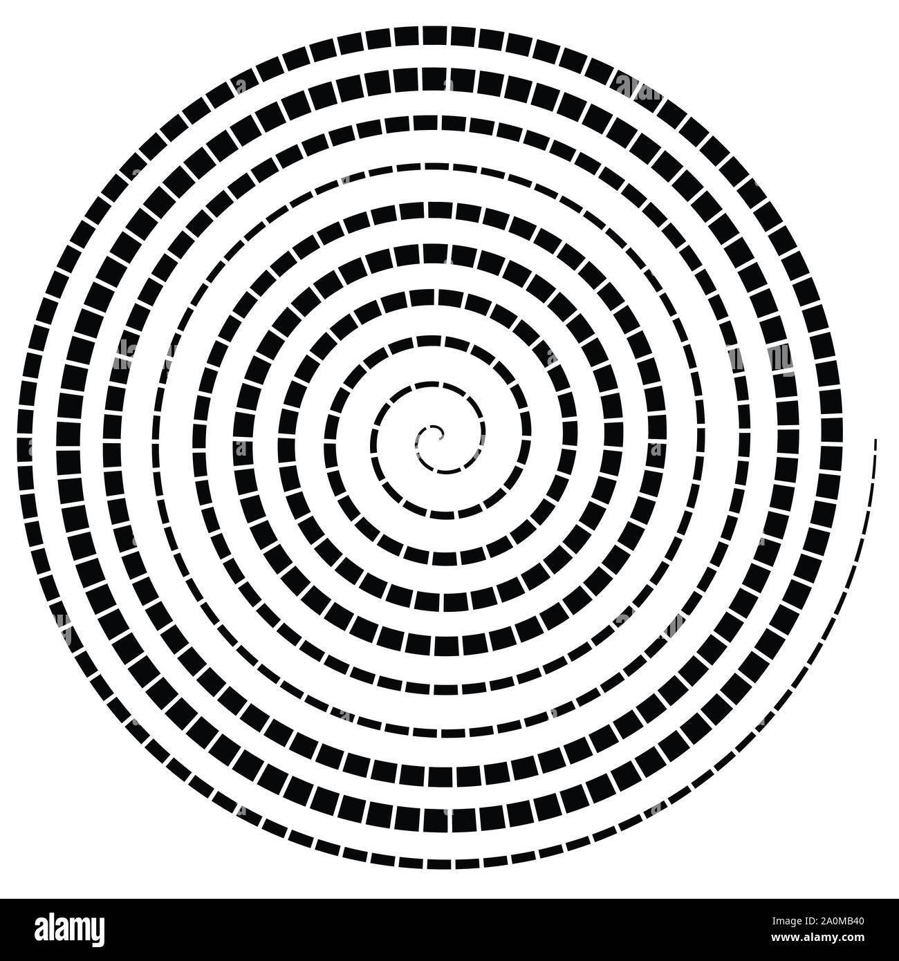 Abstract spiral, twist. Radial swirl, twirl curvy, wavy lines element