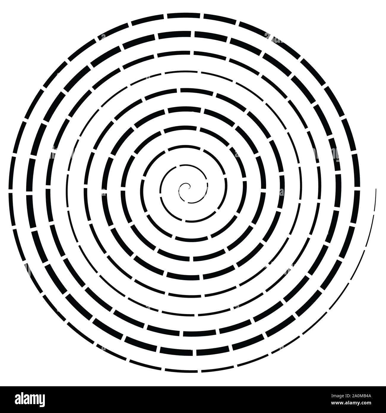 Abstract spiral, twist. Radial swirl, twirl curvy, wavy lines element