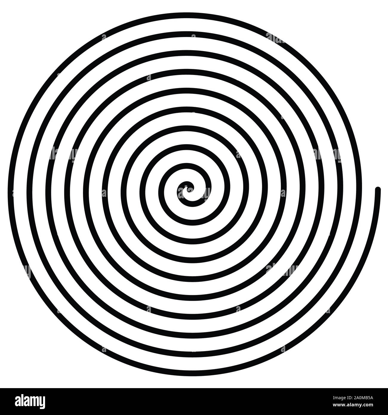 Abstract spiral, twist. Radial swirl, twirl curvy, wavy lines element