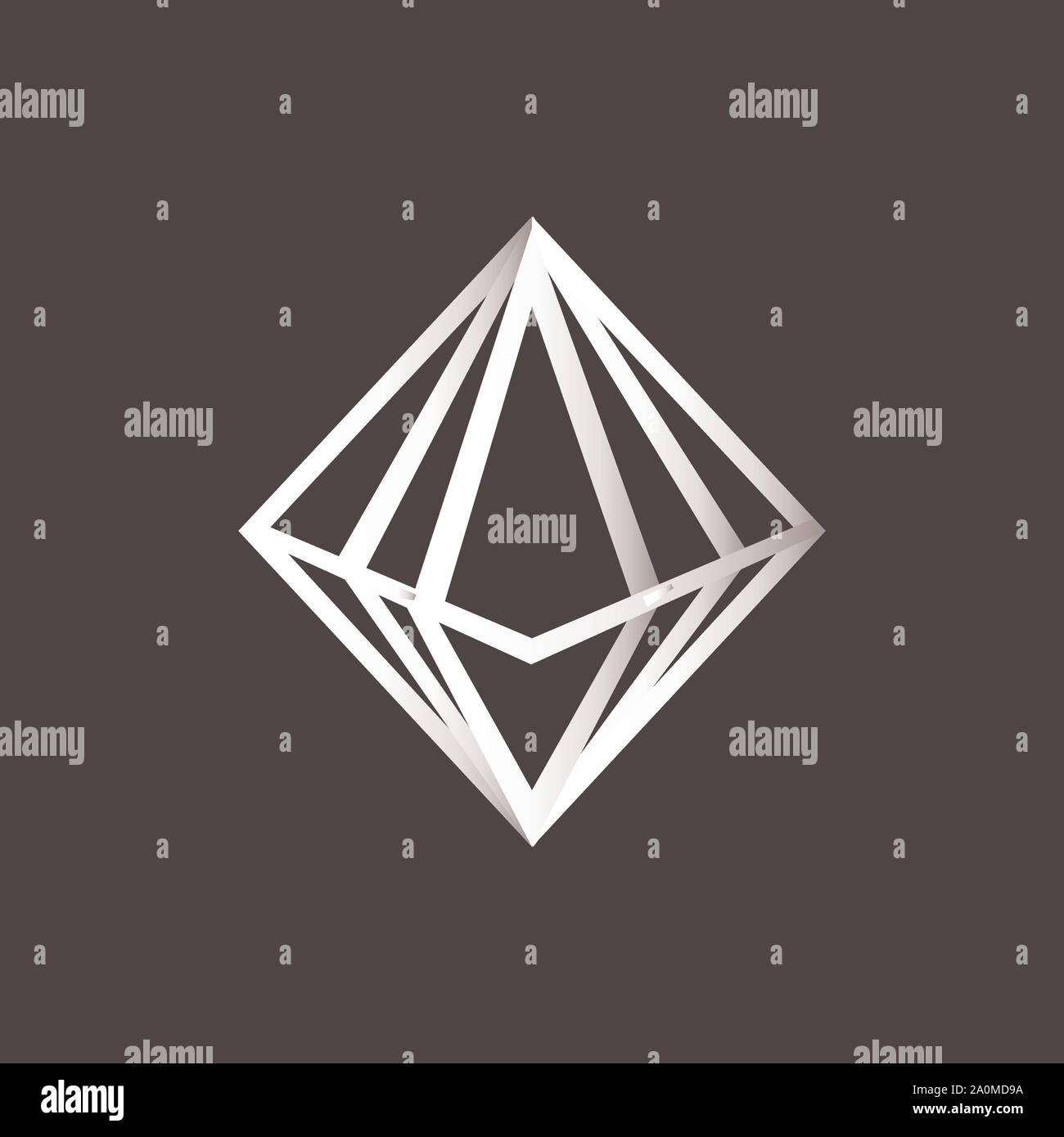 creative style geometric shape diamond line art logo vector icon Stock Vector