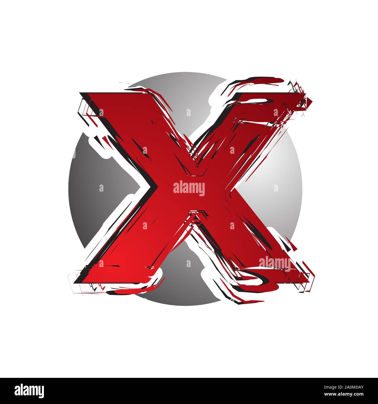 strong grunge 3d initial letter X logo design vector graphic concept Stock Vector
