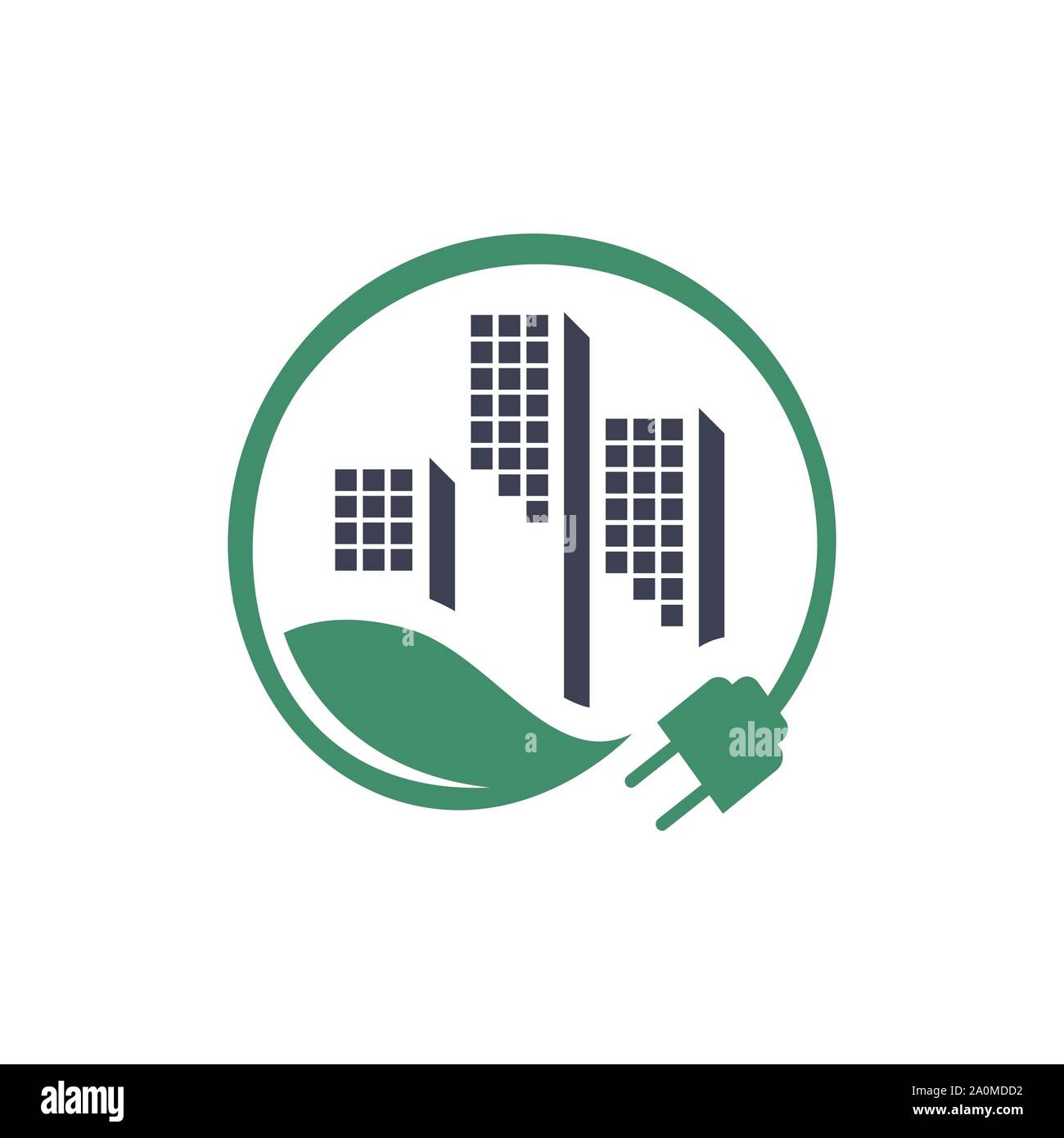 green energy building electrical logo design vector illustrations Stock Vector