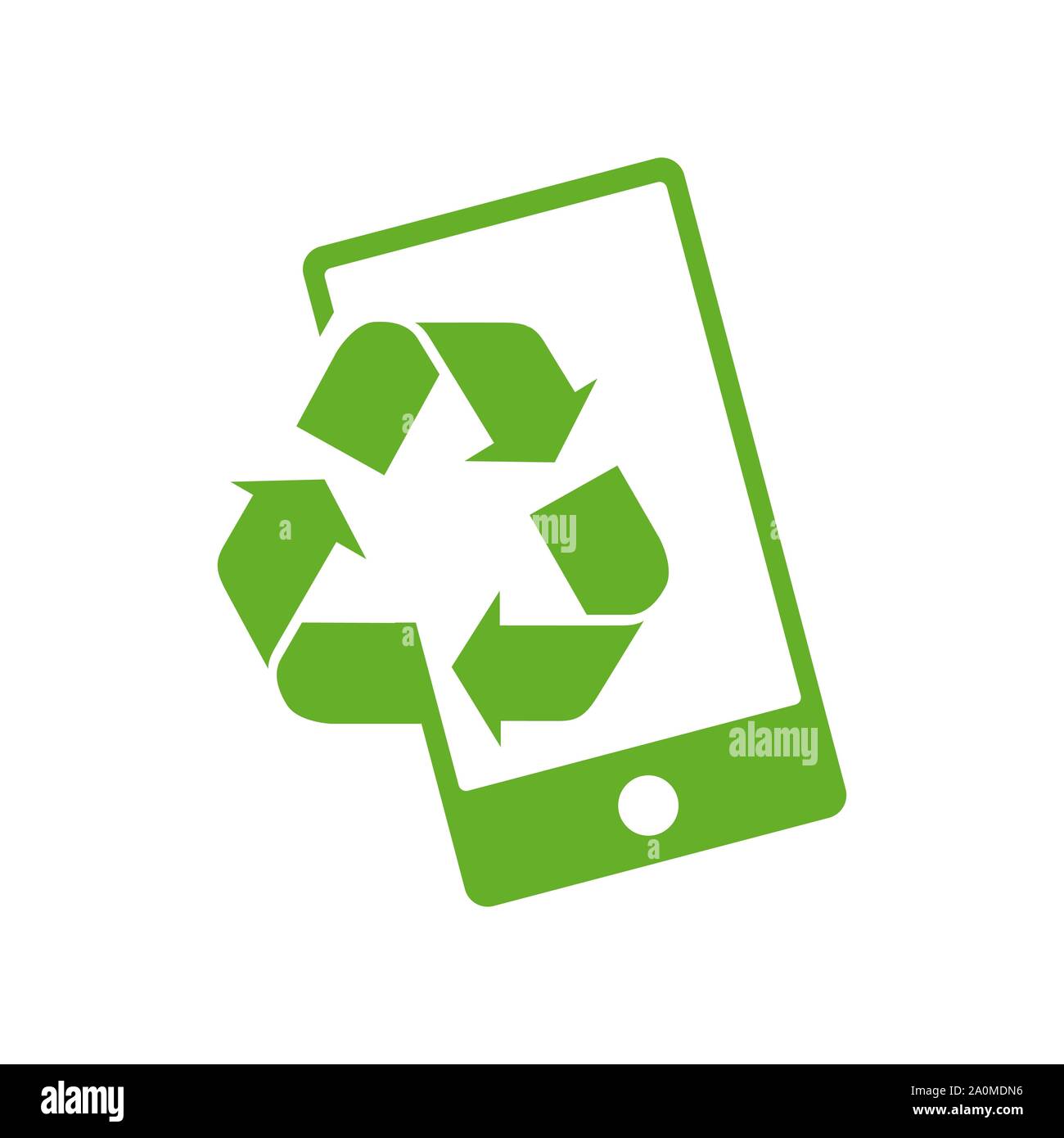 smartphone recycled refubish mobile phone logo vector icon design template Stock Vector
