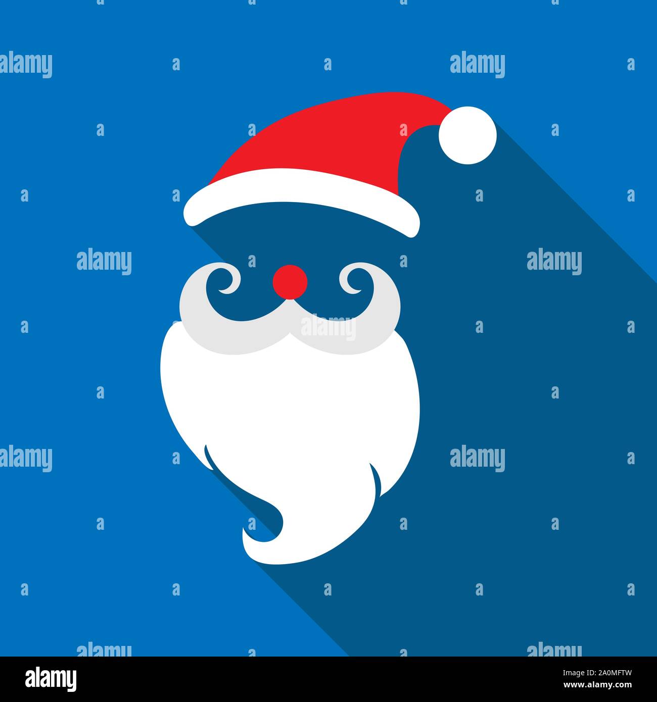 Santa Claus. long shade, simple flat design. Stock Vector