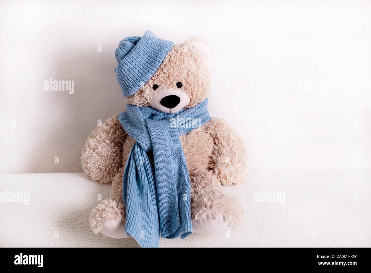 Children's toy teddy bear is sitting on 