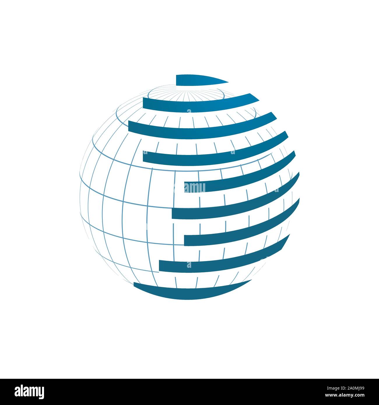 abstract technology global globe logo design vector illustrations Stock Vector